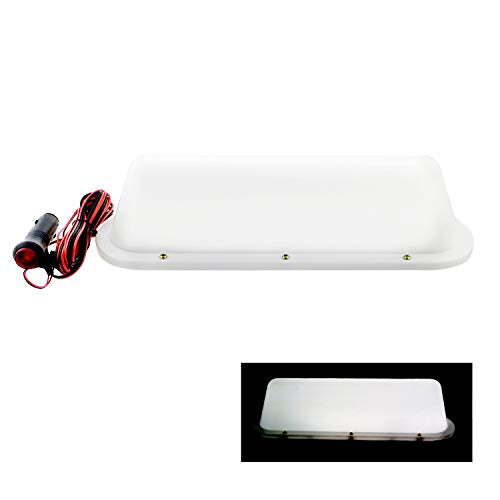 White BLANK SHELL LED TAPE 12V DC Car Taxi Cab Roof Top Sign - Product Imagery