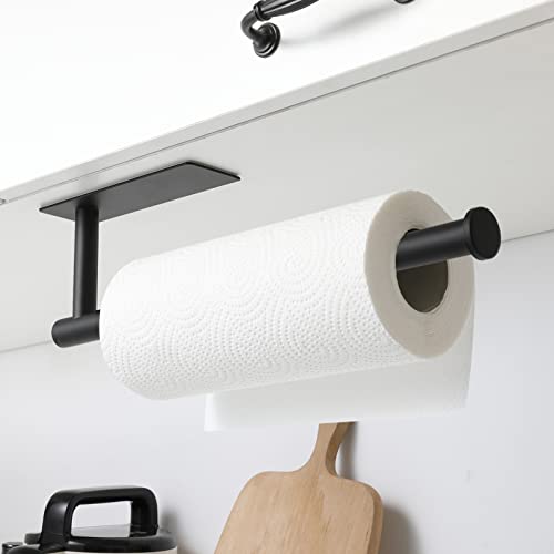 theaoo Under Cabinet Paper Towel Holder for Kitchen, Adhesive, - Product Imagery