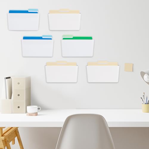EASEPRES 6 Pack White Plastic Single Pocket Hanging File - Product Imagery