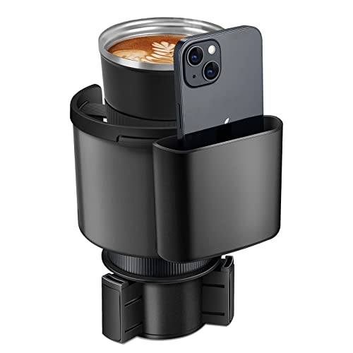 TYKOR Car Cup Holder Expander with Adjustable Base, Fits Bottles - Product Imagery