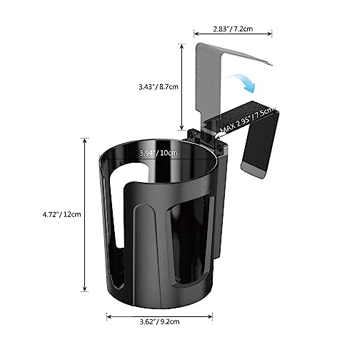 LITTLEMOLE Large Car Door Cup Holder, Side Window Seat Armrest - Product Imagery
