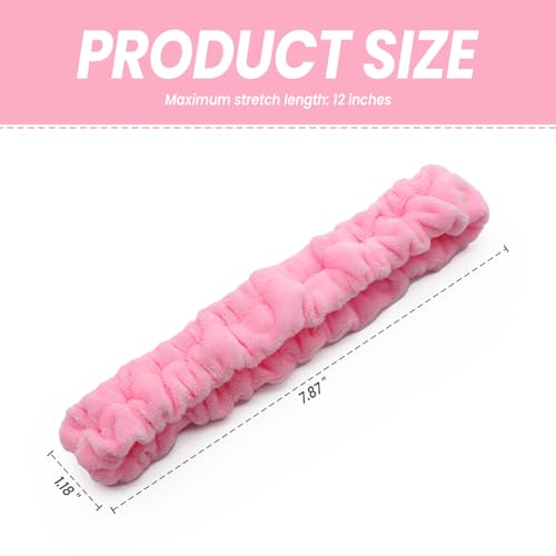 Car Rearview Mirror Cover, Pink Plush Elasticity Rear View - Product Imagery