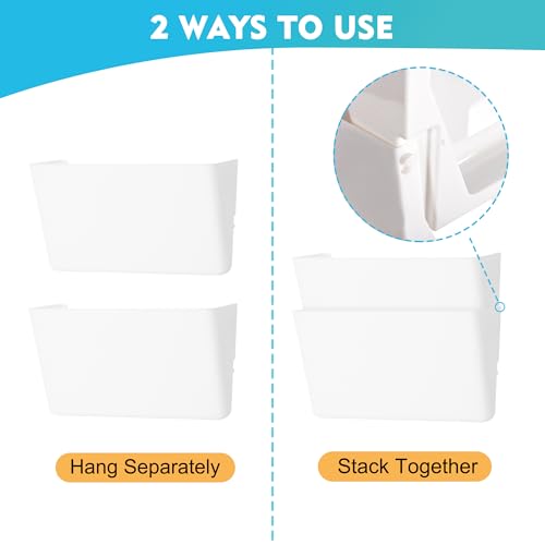 EASEPRES 6 Pack White Plastic Single Pocket Hanging File - Product Imagery