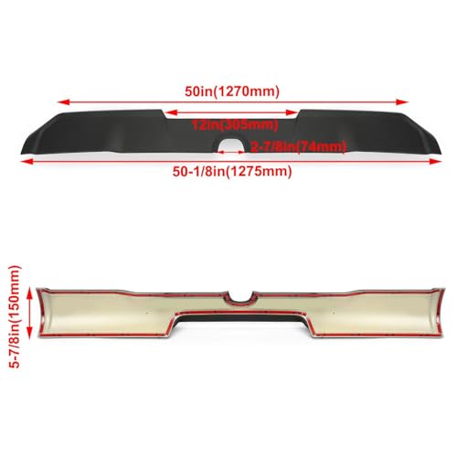 Blk Truck Roof Spoiler Wing Crew Cab Plastic Glue Tape and - Product Imagery