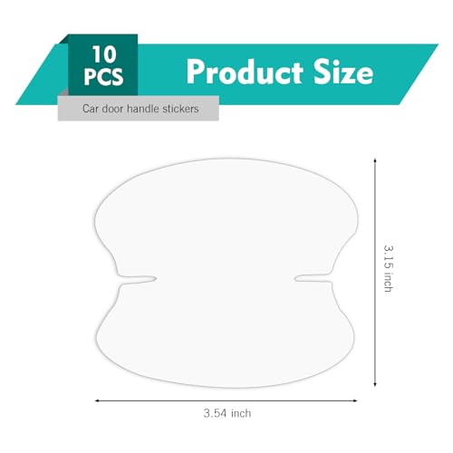 10PCS Car Door Handle Scratch Potector, Transparent Car Door - Product Imagery