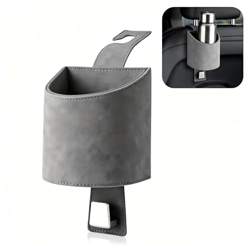Car Seat Back Cup Holder Organizer, Faux Leather Suede 2 in 1 - Product Imagery