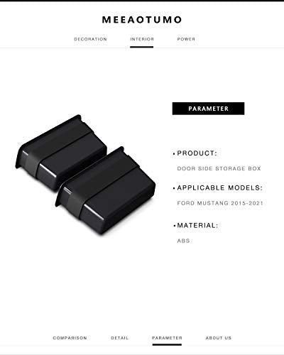 Door Side Storage Box Interior Accessories for Ford Mustang - Product Imagery