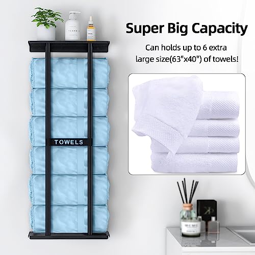 STWWO Towel Racks for Bathroom, Bathroom Towel Storage Wall - Product Imagery