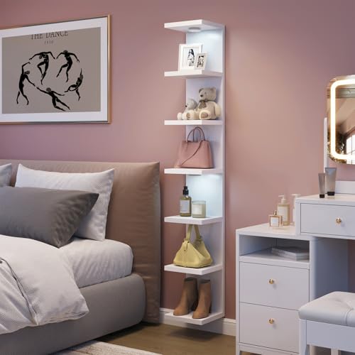 Fixwal 7 Tier Wall Shelf with LED Lights Lack Shelf for Room - Product Imagery