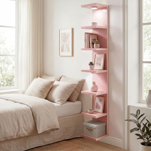 Fixwal 7 Tier Wall Shelf with LED Lights Lack Shelf for Room - Product Imagery