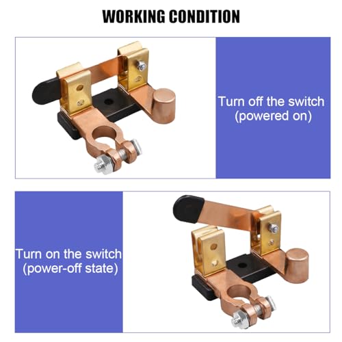 Zpana 12V 24V Car Battery Disconnect Switch, 250A Knife Blade - Product Imagery