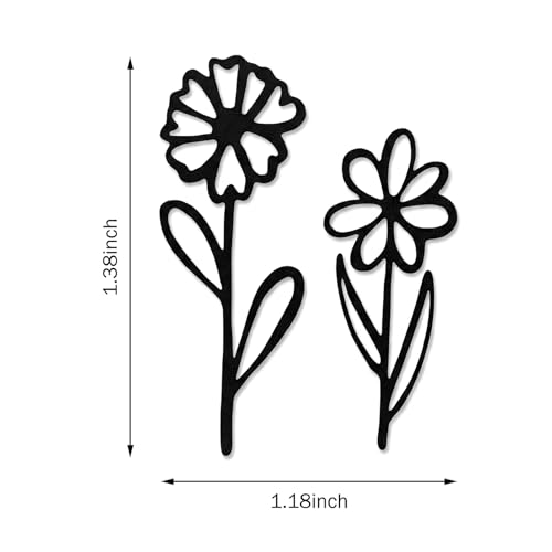 WZP 4PCS Flower Rear View Mirror Sticker, Cute Flowers Rearview - Product Imagery