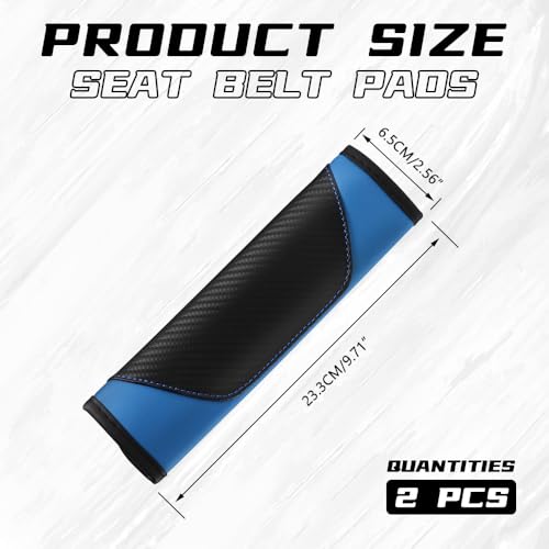 2PCS Car Seat Belt Cover Pads, Seatbelt Shoulder Cushion (Blue) - Product Imagery
