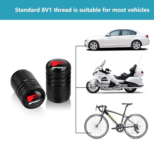 4pcs Tire Valve Stem Caps, Compatible with Lexus f Sport Series - Product Imagery