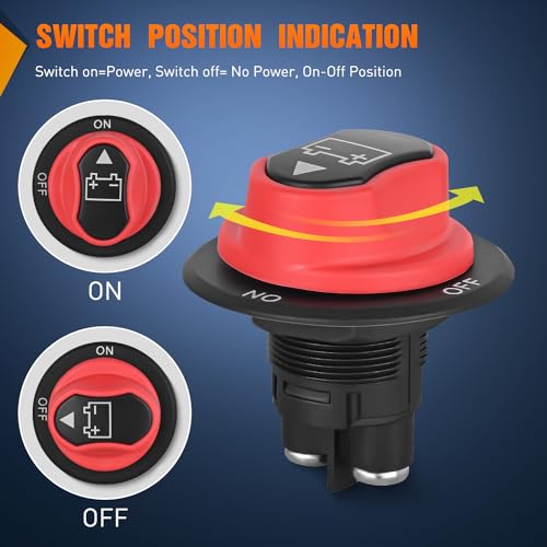 Nilight 50A Battery Disconnect Switch 12V-48V Power Cut Master - Product Imagery