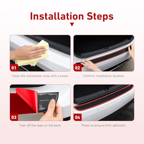 Car Rear Bumper Protector, 41 x 3.5 Inch Rubber Anti-Scratch - Product Imagery