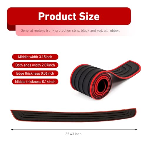 Car Rear Bumper Protector, 41 x 3.5 Inch Rubber Anti-Scratch - Product Imagery