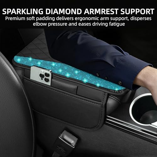 NBTEPEM Bling Car Center Console Cover, Leather Middle Console - Product Imagery