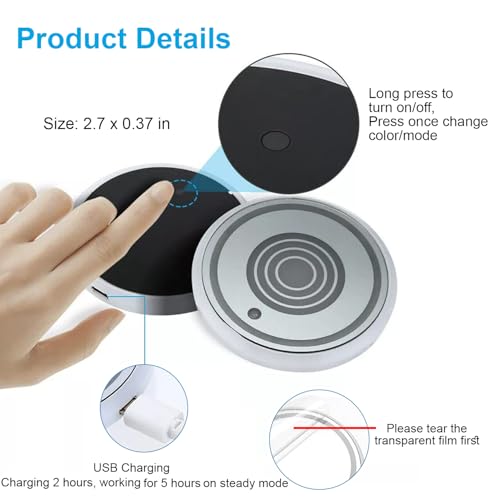 LED Car Cup Holder Lights, 7 Colors Changing USB Charging Mat - Product Imagery