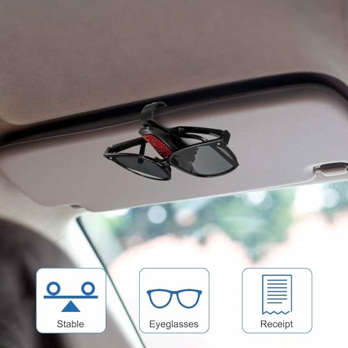 HARFINGTON 1 Pcs Bling Rhinestone Car Sunglass Holder, Car - Product Imagery