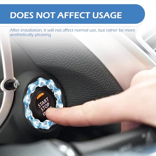 Bling Car Ignition Switch Cover, Rhinestone Crystal Push to - Product Imagery