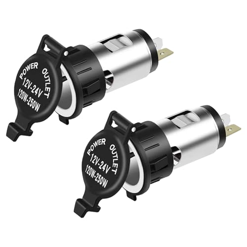 2PCS Cigarette Lighter Socket, 12V Car Cigarette Lighter Adapter - Product Imagery