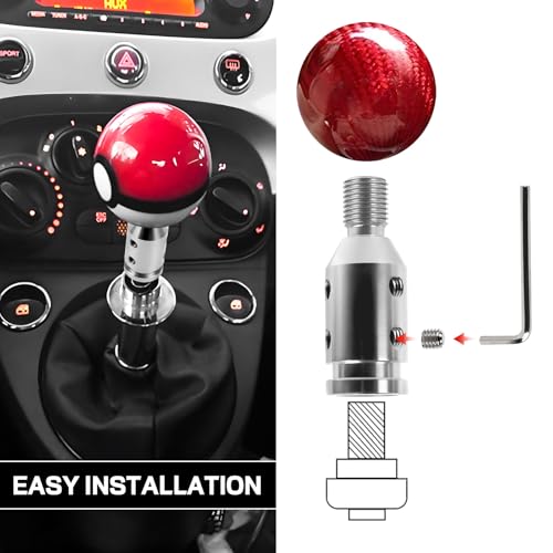 M12x1.25 Gear Shift Knob Adapter, with 4-Size Hoses (Silver) - Product Imagery