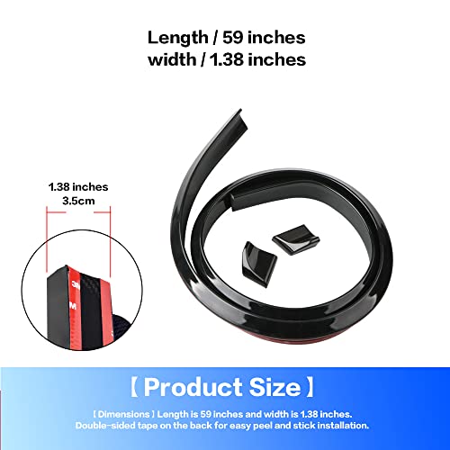 Car Trunk Spoiler Roof Lip Kit,3D PU Rear Trunk Lip or Roof - Product Imagery
