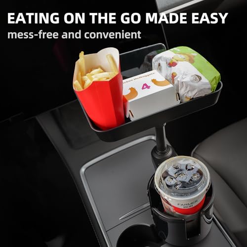 TYKOR Car Cup Holder Tray, 9.5" Car Food Tray Table for Eating - Product Imagery