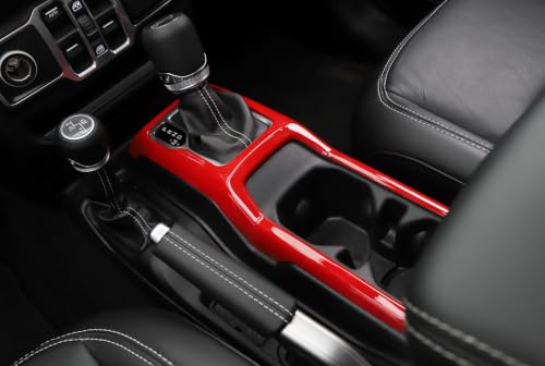 Glossy Red Console Gear Trim for Jeep Wrangler JL & Gladiator JT - Product Imagery