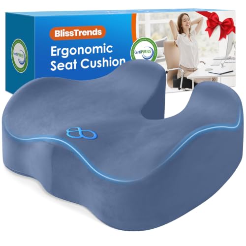 BlissTrends Memory Foam Seat Cushion for Office Chair & Car - Product Imagery