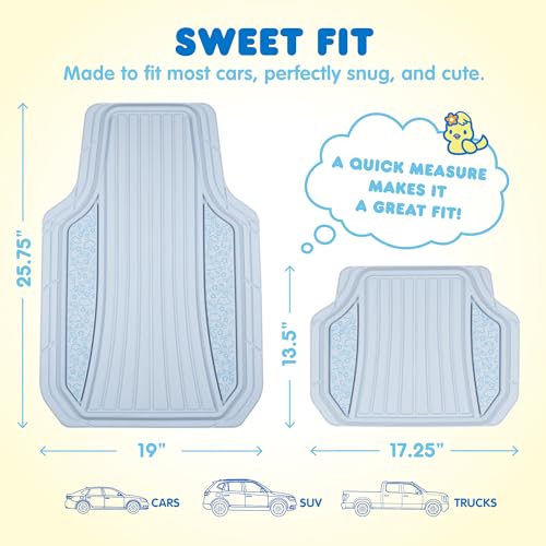 Cinnamoroll Car Mats 4pc Floor Mats for Cars Trucks SUVs Blue - Product Imagery