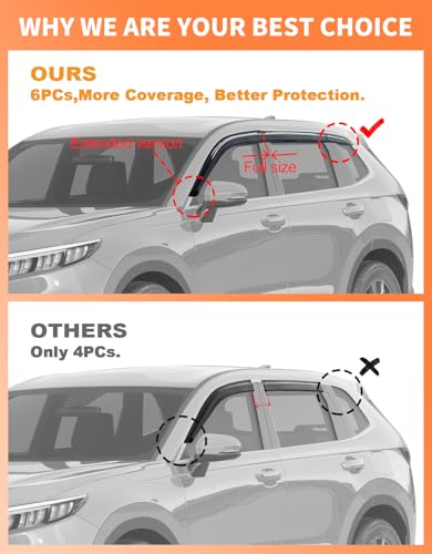 Tape-on Window Visors Rain Guards for Honda CR-V CRV 2023-2026 - Product Imagery