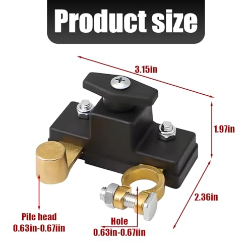 Car Battery Disconnect Isolator Switch, 12V 24V Heavy Duty Power - Product Imagery