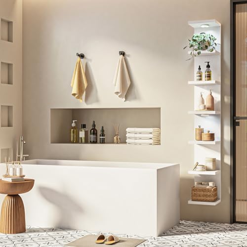 Fixwal 7 Tier Wall Shelf with LED Lights Lack Shelf for Room - Product Imagery