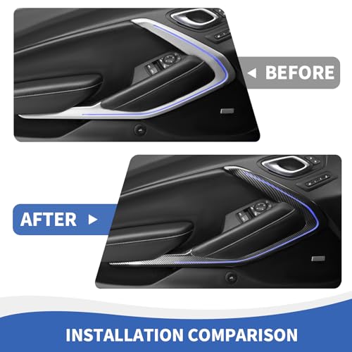 RAZPOY Carbon Fiber Inner Door Panel Trim Fit for Chevy Camaro - Product Imagery