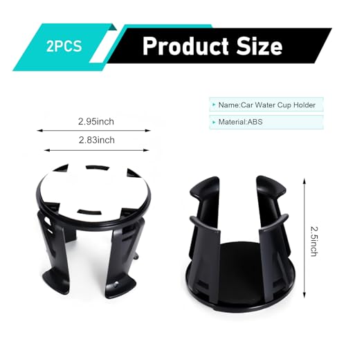 2PCS Car Cup Holder Insert, Upgraded Cup holder Insert for Car - Product Imagery