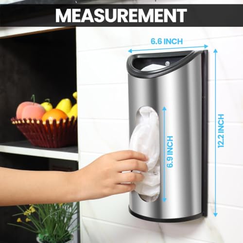 Utopia Kitchen Wall-Mounted Stainless Steel Grocery Bag Holder, - Product Imagery