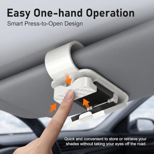 Car Sunglass Holder, ABS Adsorption-type Non-slip Sun Visor - Product Imagery