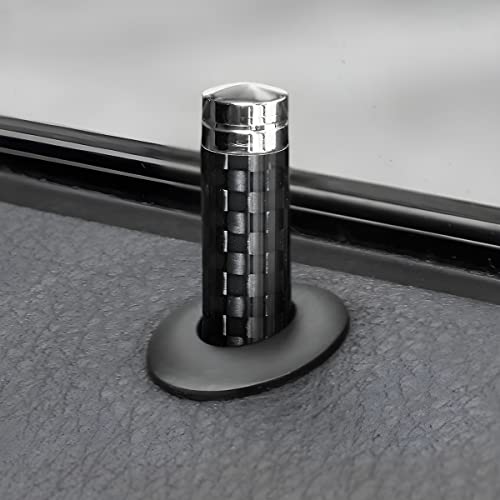 Moly Magnolia 4PCS Car Door Lock Knobs, Carbon Fiber Pin Cover, - Product Imagery