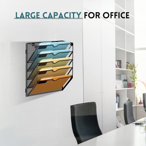 SUPEASY 5 Tier Wall File Organizer, Hanging Wall Mounted Mail - Product Imagery