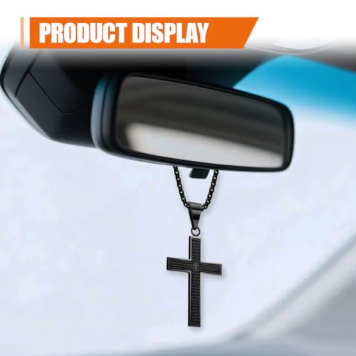 Cross Car Rear View Mirror Charm, Car Mirror Hanging - Product Imagery