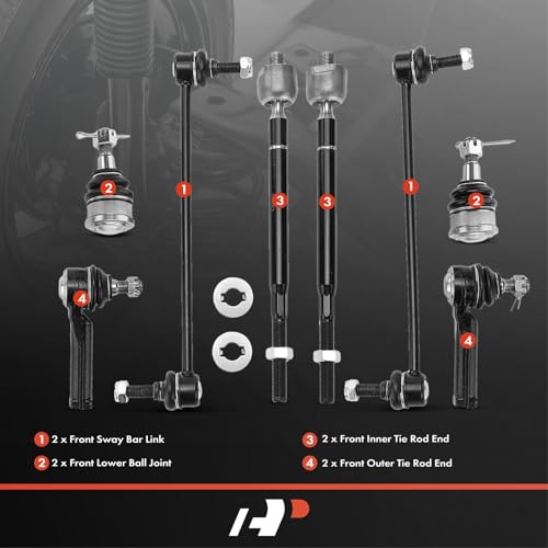 A-Premium 8Pcs Front Suspension Kit, Sway Bar Link, Lower Ball - Product Imagery
