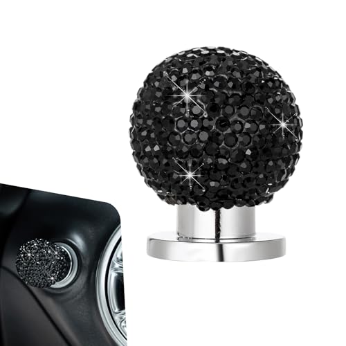 Bling Car Push Start Button Cover, Crystal Round Ball Auto - Product Imagery