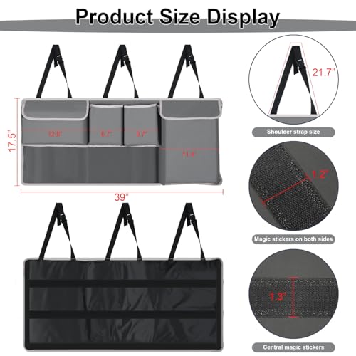 UYYE Trunk Hanging Organizer, Backseat Storage Bag, Collapsible - Product Imagery