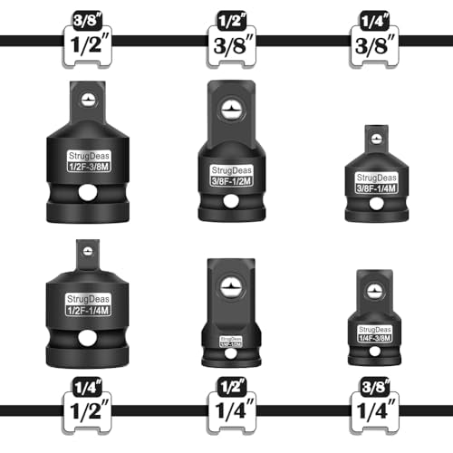 StrugDeas 6 Piece Impact Socket Adapter and Reducer Set - Product Imagery