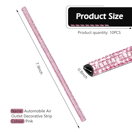 10PCS Bling Car Air Vent Trim, Universal Rhinestone Car Vent - Product Imagery