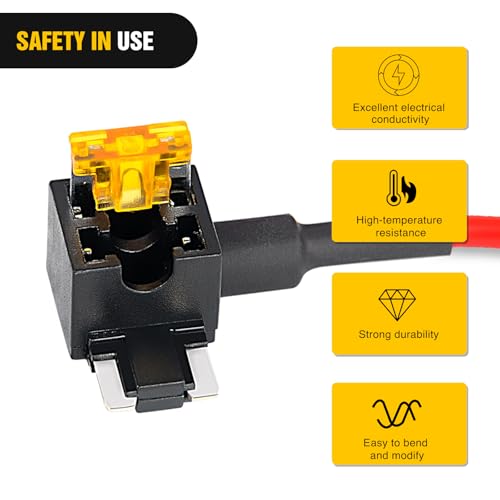 Nilight - 50038R 10 Pack 12V Car Add-a-circuit Fuse TAP Adapter - Product Imagery