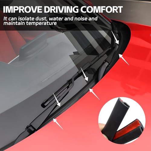Car Front Windshield Rubber Seal Strip, 2M/6.5FT Car Weather - Product Imagery