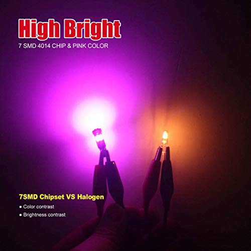 Pink T5 37 74 PC74 PC37 LED Bulb Car Dashboard Instrument Light - Product Imagery